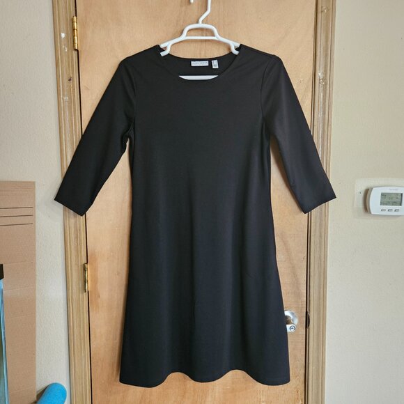 Susan Graver Womens Black Dress M 3/4 Sleeve - Picture 5 of 6
